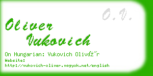 oliver vukovich business card